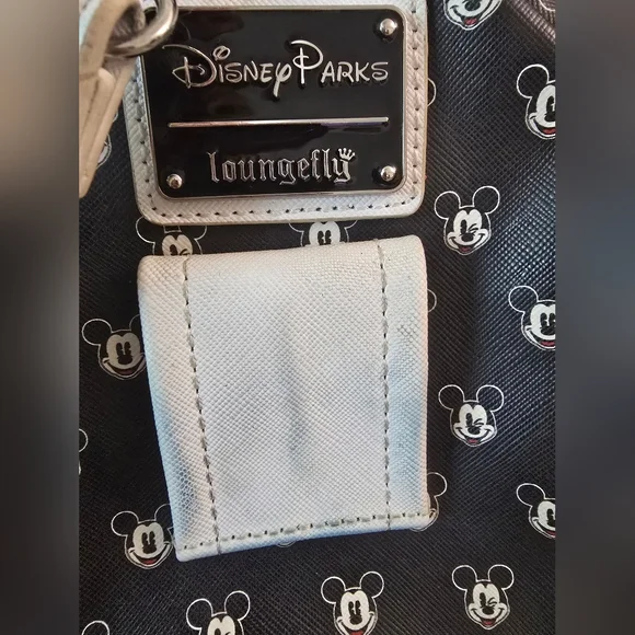 Disney Parks Loungefly Mickey Mouse Faces Mini Backpack Wristlet Black White Bag - Picture 5 of 8